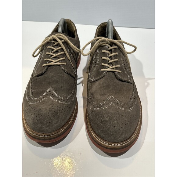 1901 Derby Shoes Oxford Men\'s 10.5 Gray Suede Wingtip Lace Up Brogues main image 6